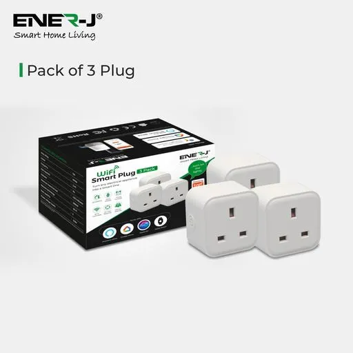 3 Pc Pack Mini WiFi Smart Plug, UK BS Plug, Smart Socket Works with Amazon Alexa & Google Home, With Energy Monitoring, APP & Voice Control