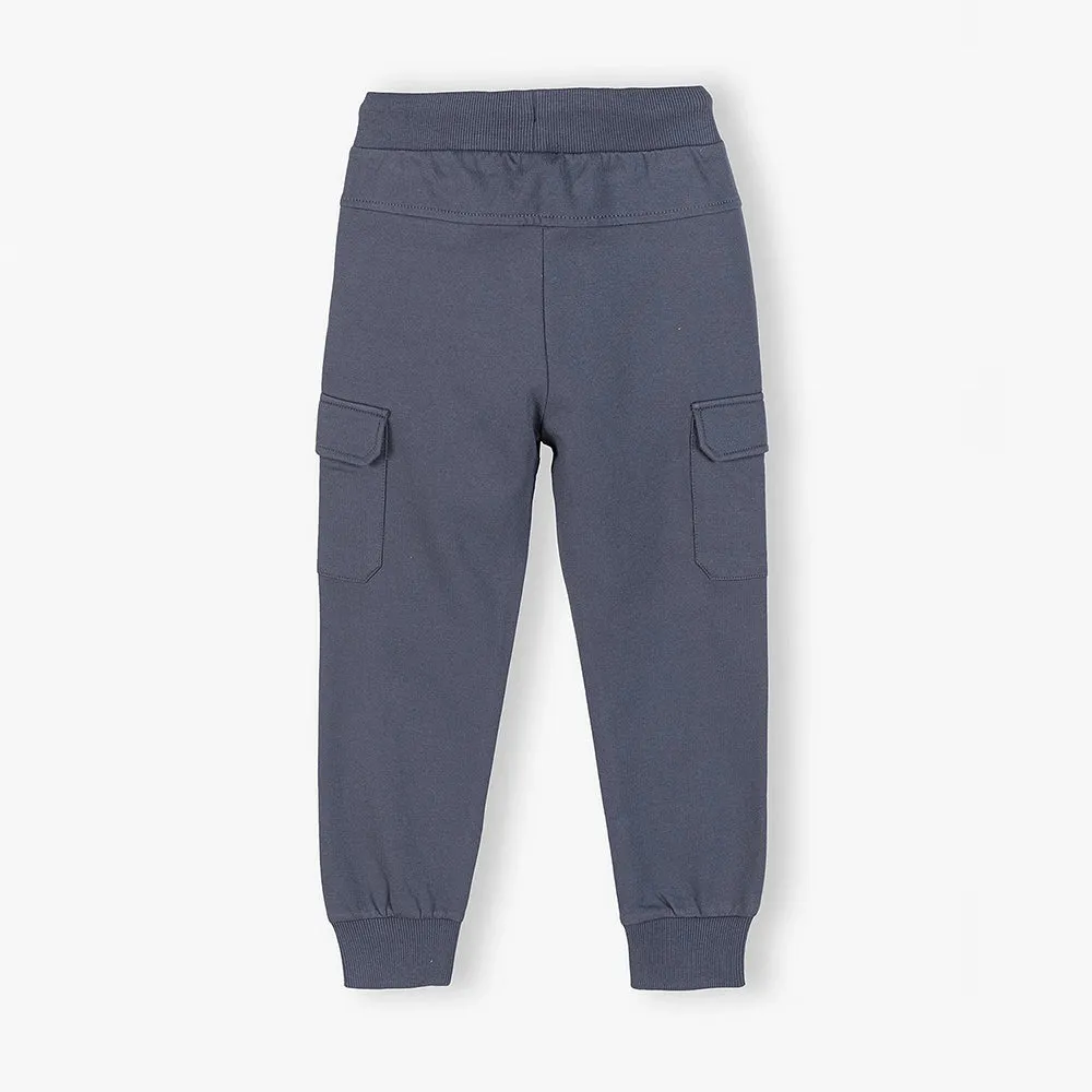 5.10.15 Yellow Cord Cargo Pockets Dark Grey Terry Trouser 11517