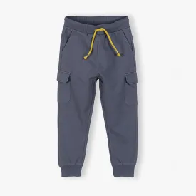 5.10.15 Yellow Cord Cargo Pockets Dark Grey Terry Trouser 11517
