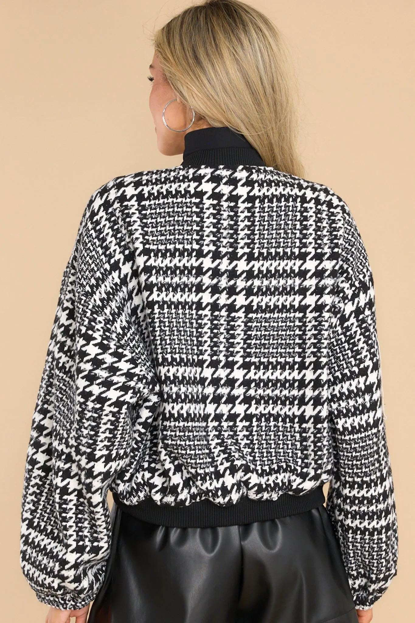 A True Mystery Black Houndstooth Jacket