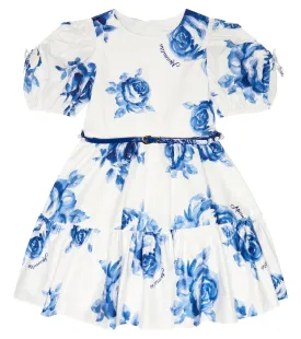 Adele Floral Monnalisa Dress, White