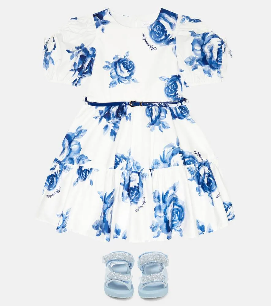 Adele Floral Monnalisa Dress, White