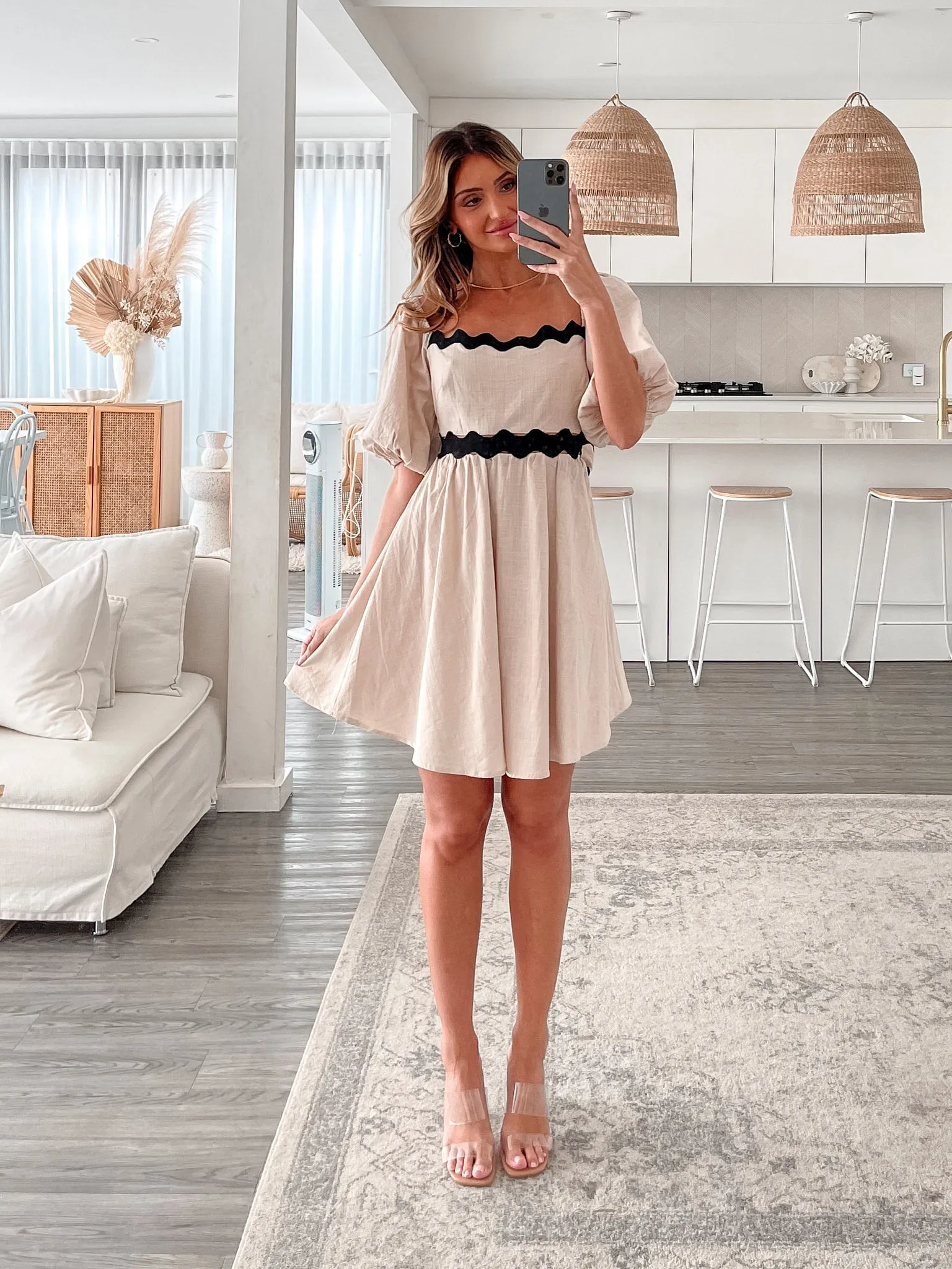 Aminah Dress - Beige Multi