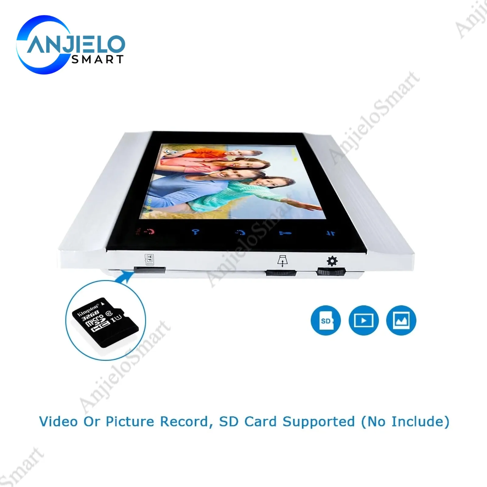 AnjieloSmart 7 inch HD WIFI Smart IP Indoor Monitor Video Door Phone Intercom System Video Recording iOS/Android Remote