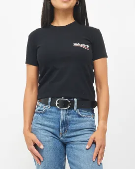 Balenciaga Black White & Red Logo Cotton T-Shirt - XS