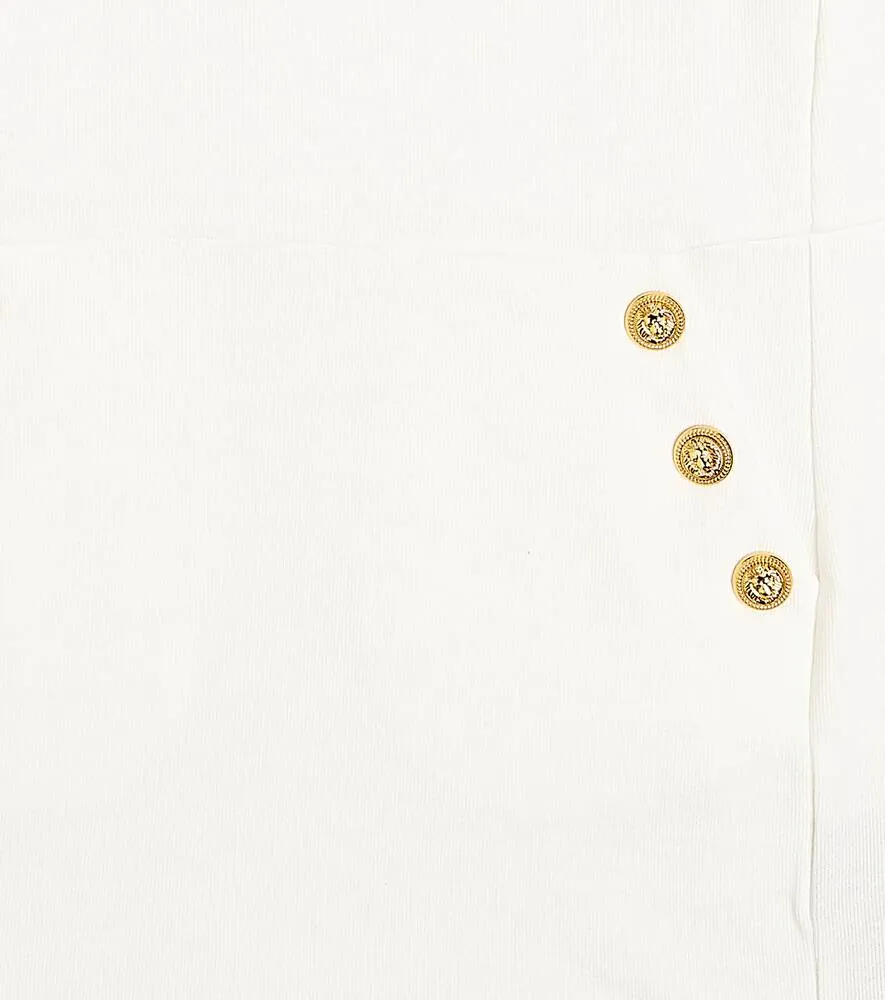 Balmain Cotton Jersey Button Down Dress, White