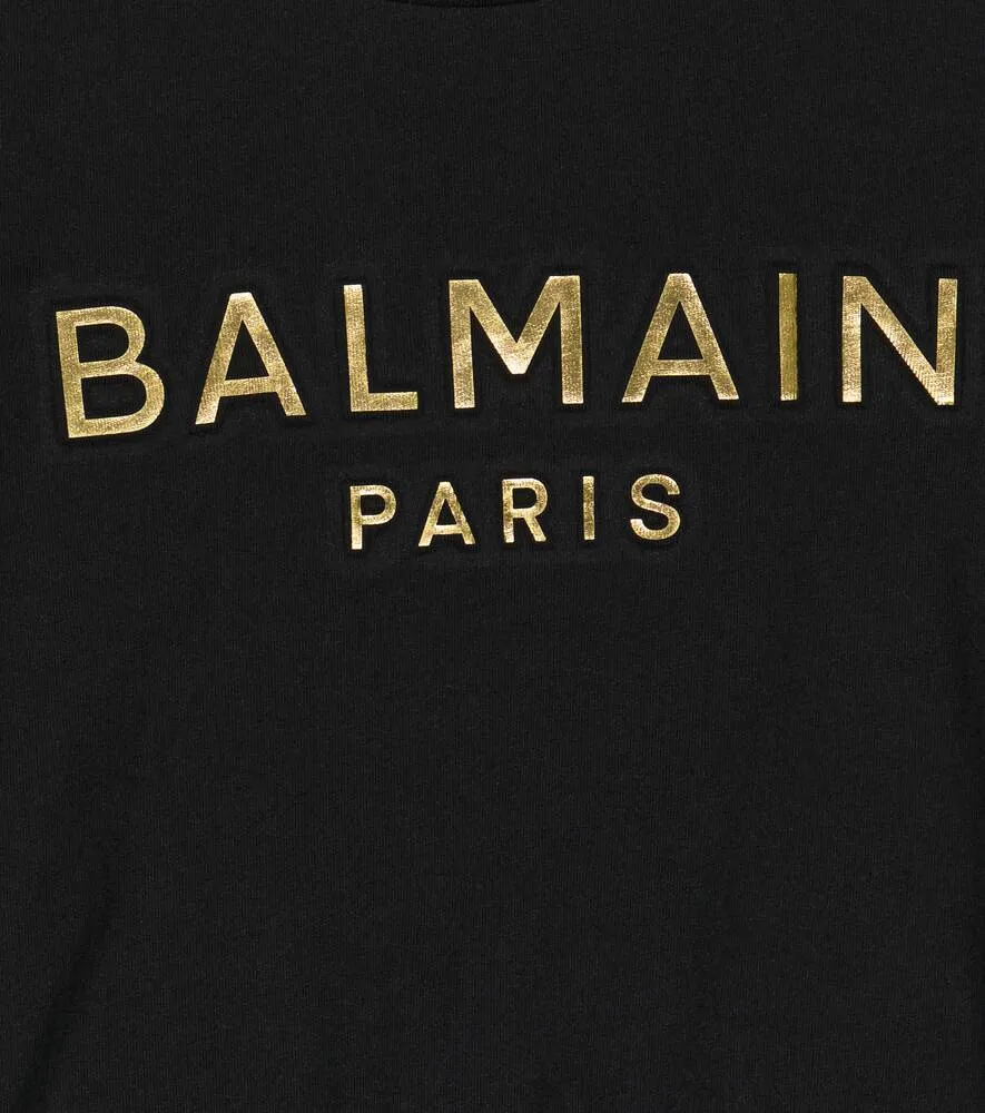 Balmain Cotton Jersey T-Shirt Dress, Black