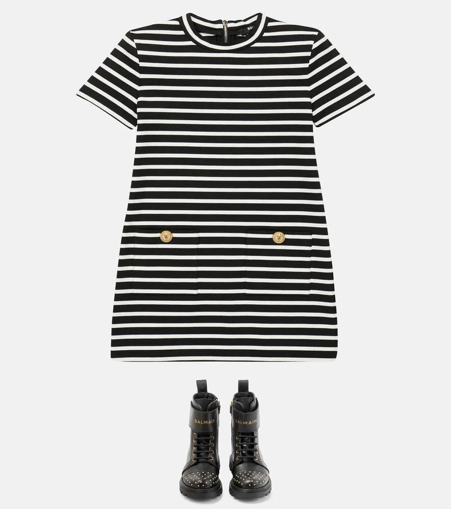 Balmain Striped Jersey Dress, Multicolor