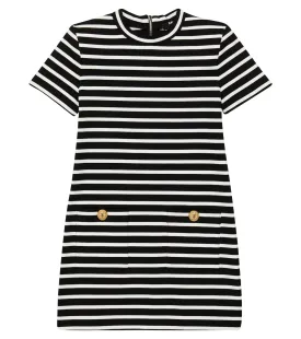 Balmain Striped Jersey Dress, Multicolor