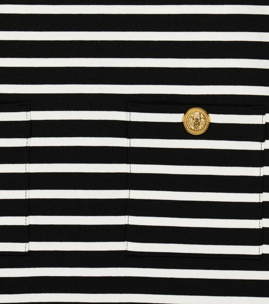 Balmain Striped Jersey Dress, Multicolor