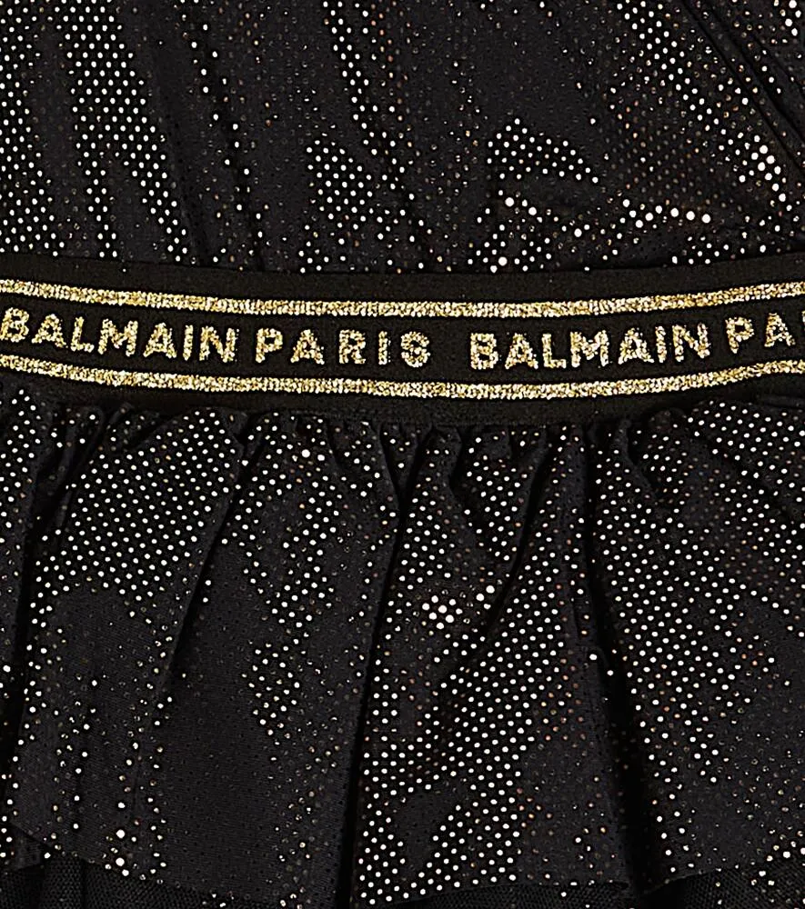 Balmain tiered dress, black