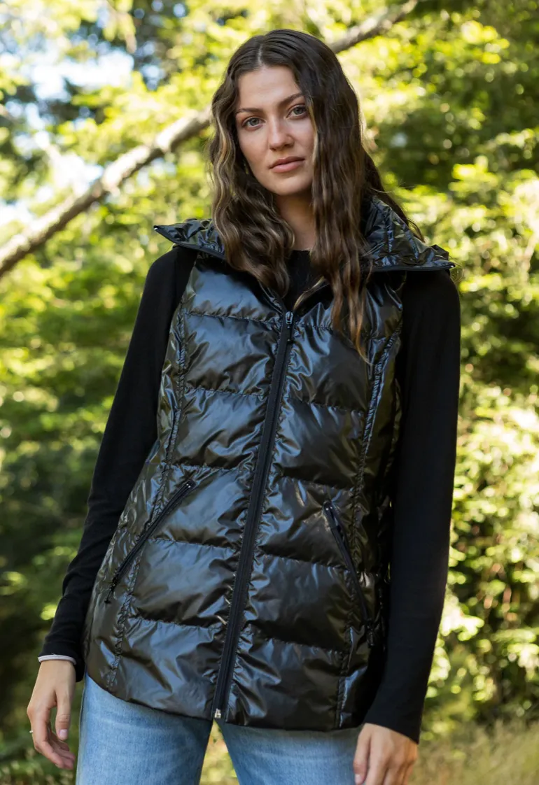 Black Short Metallic Vest
