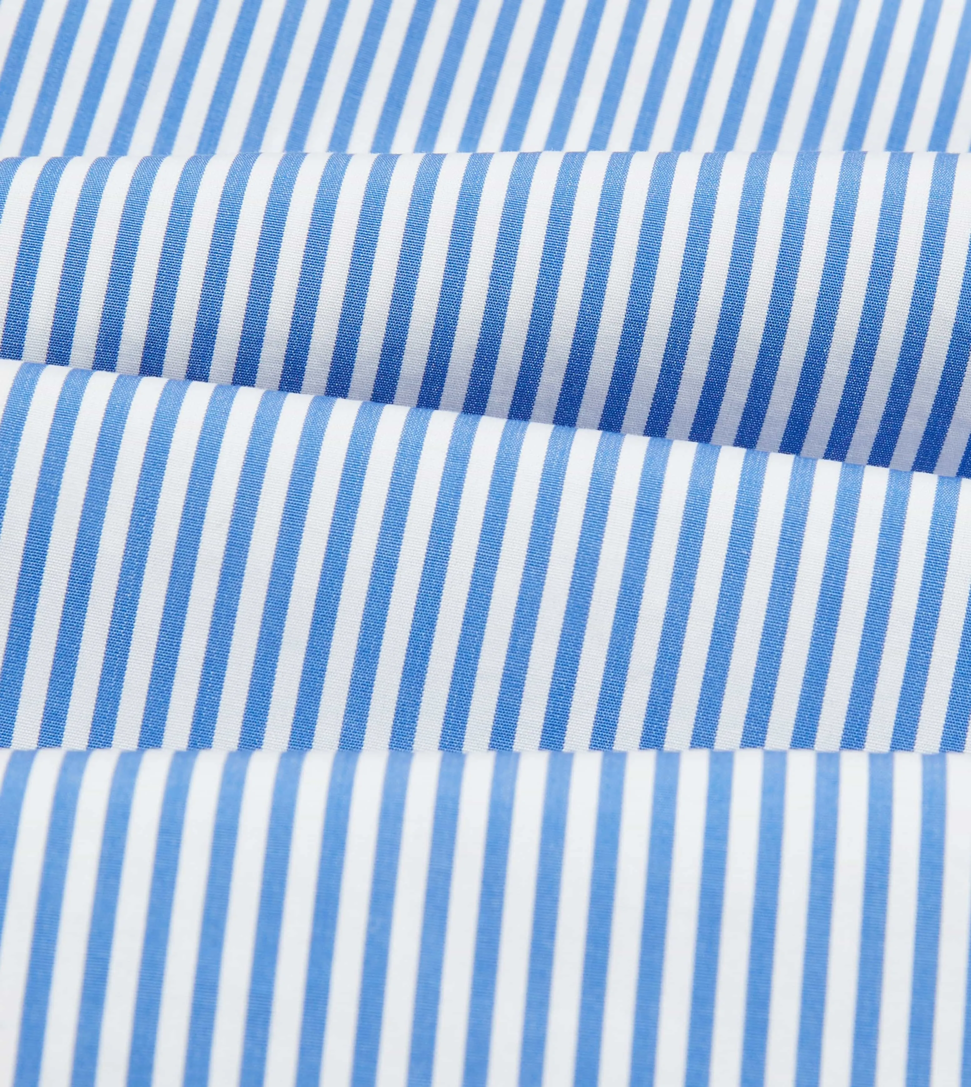 Blue Bengal Stripe Cotton Poplin Button-Down Shirt