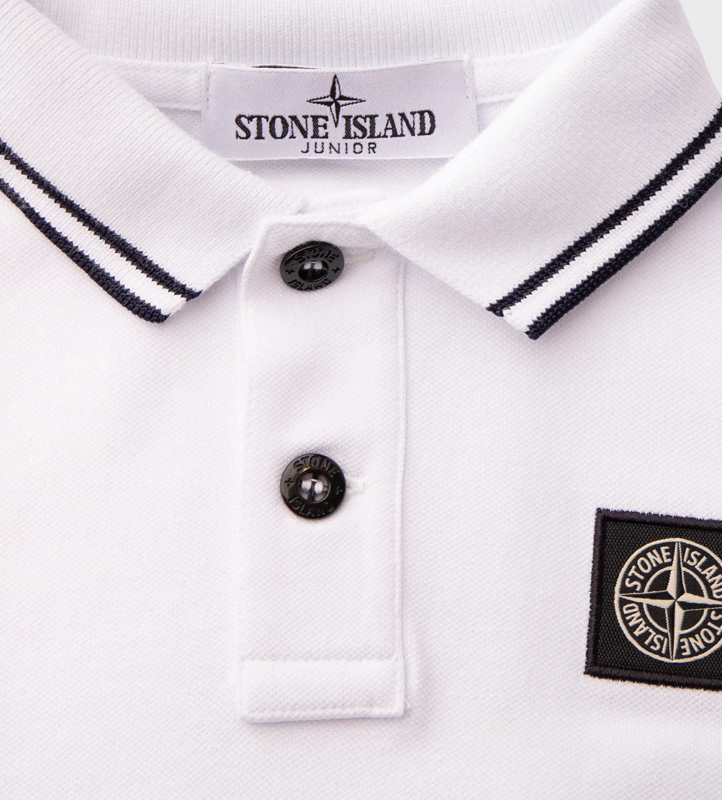 Compass-Patch Polo Shirt White