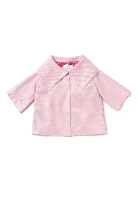 Cropped Car Coat - Pink Quilted