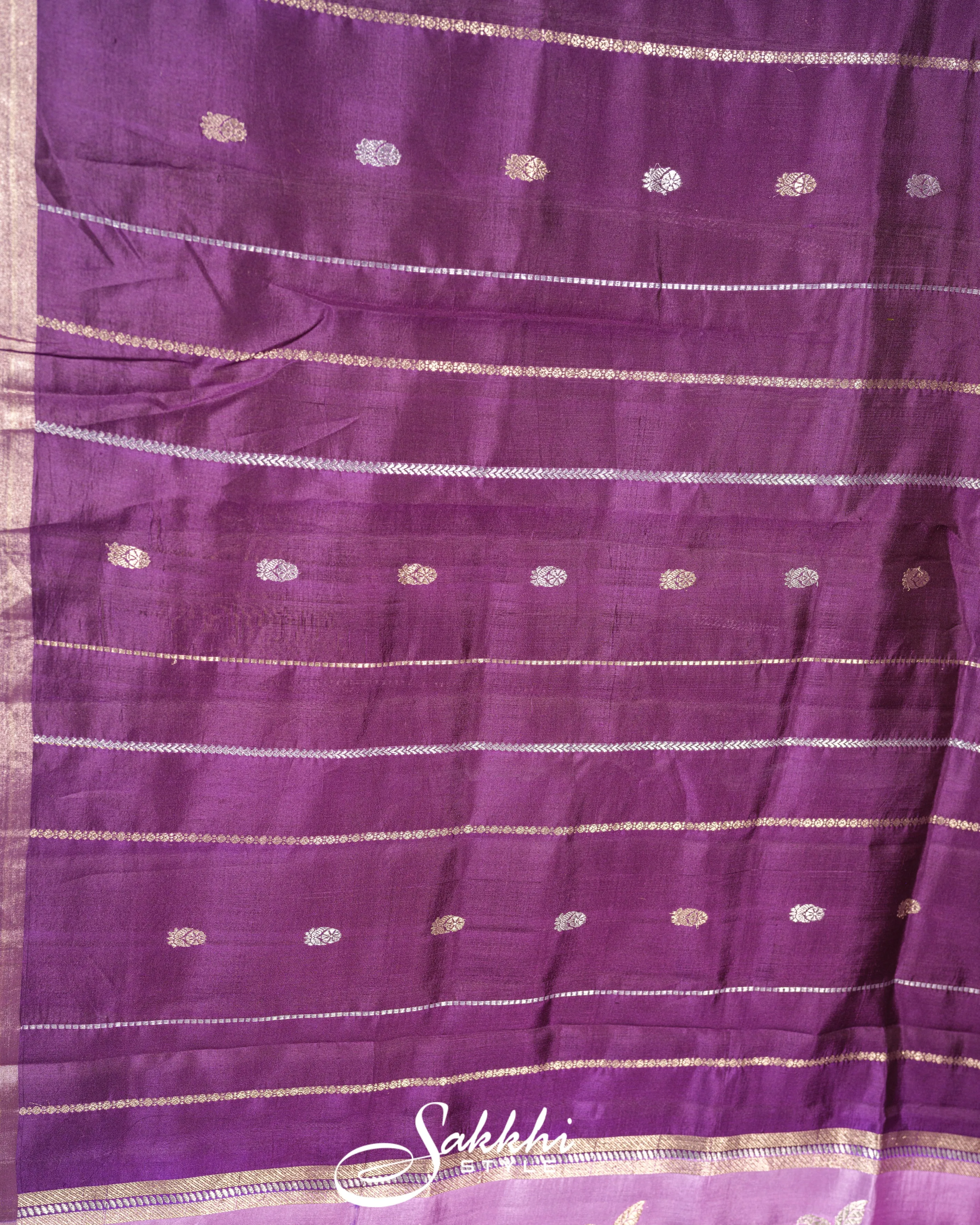 DEEP VIOLET RAW MANGO BANARASI SAREE