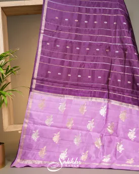 DEEP VIOLET RAW MANGO BANARASI SAREE