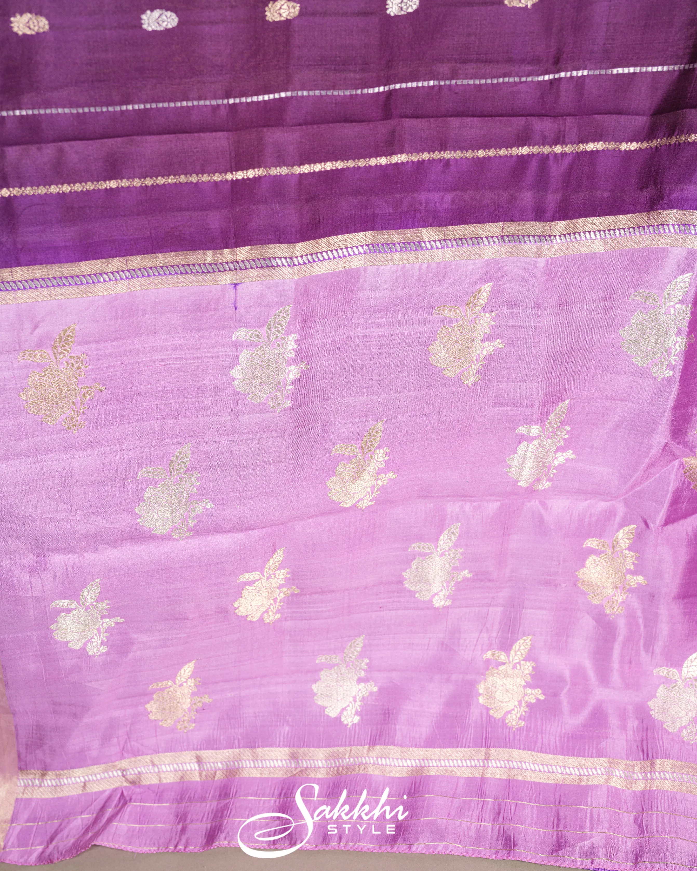 DEEP VIOLET RAW MANGO BANARASI SAREE