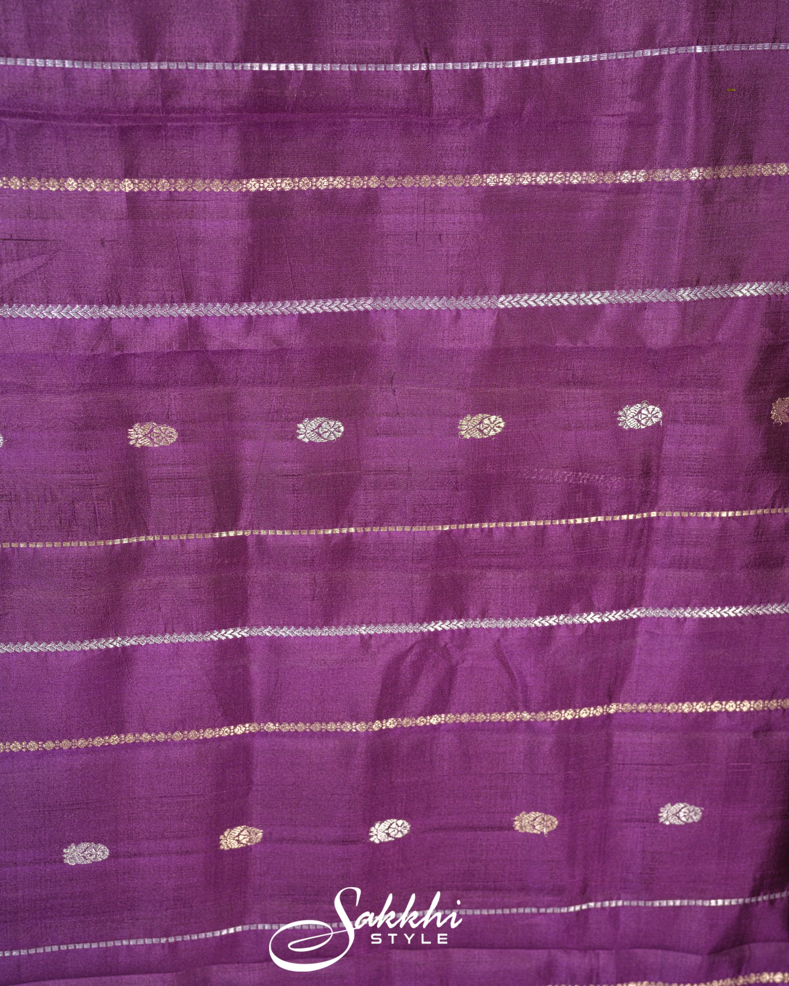 DEEP VIOLET RAW MANGO BANARASI SAREE
