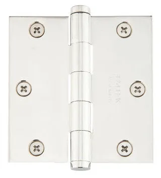 Emtek 91013 Steel Plain Bearing Hinge, 3.5" x 3.5", with Square Corners - Sold in Pairs