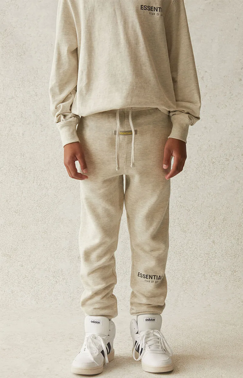 FEAR OF GOD ESSENTIALS SWEATPANTS SS21 LIGHT OATMEAL KIDS/JR