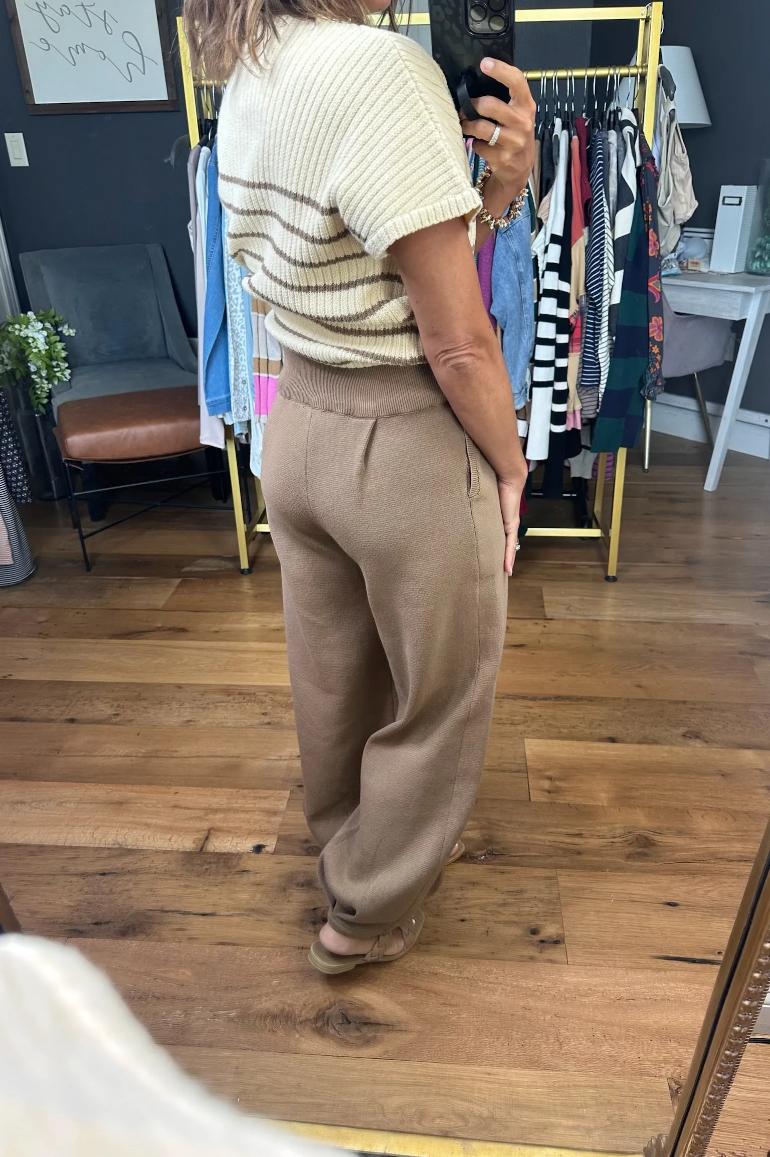 First Time Feelings Knit Parachute Jogger Pant - Mocha