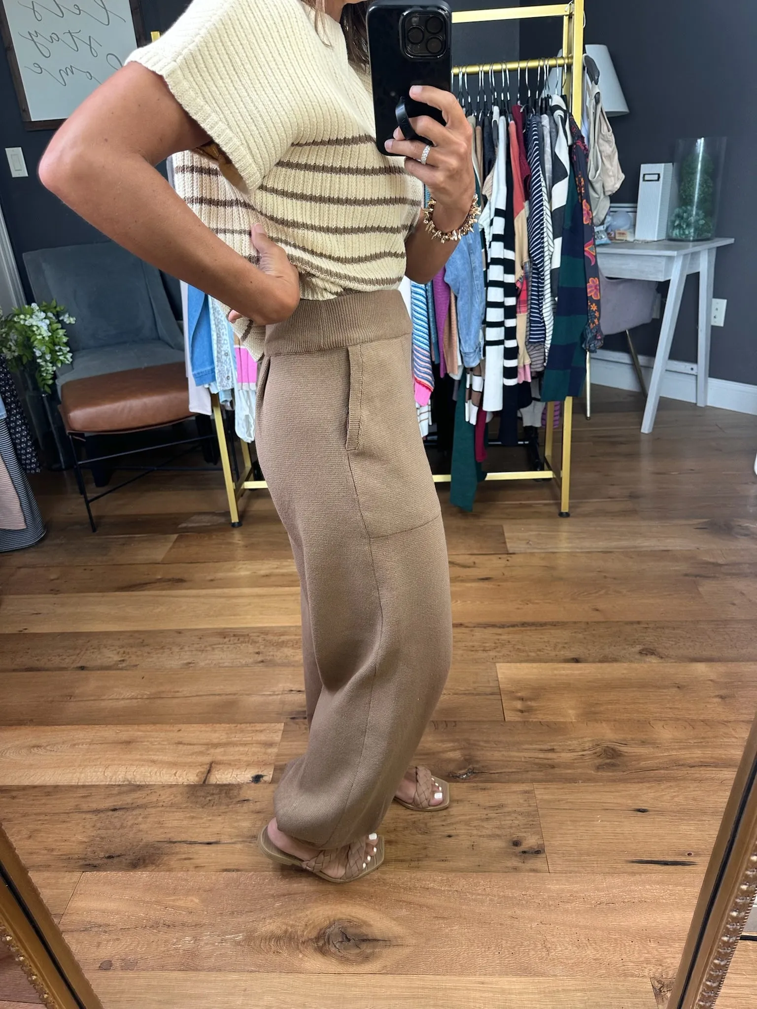 First Time Feelings Knit Parachute Jogger Pant - Mocha