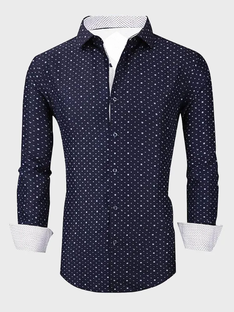 Global Print Contrast Men's Shirt
