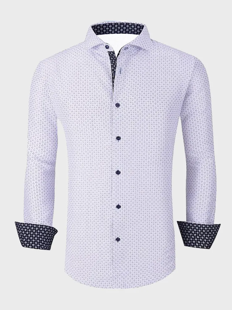 Global Print Contrast Men's Shirt