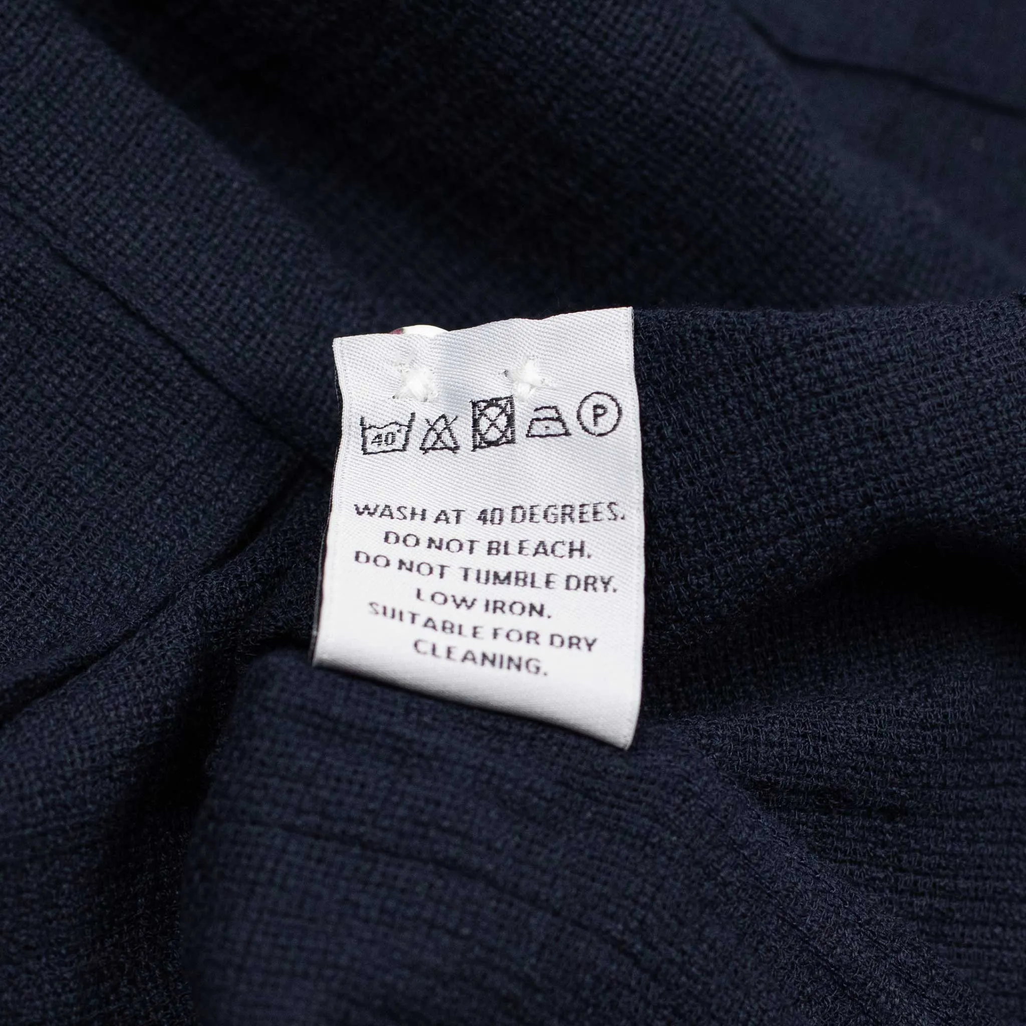 Grain camp collar shirt in navy checked cotton gauze