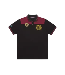 PANELLED POLO SHIRT - BLACK