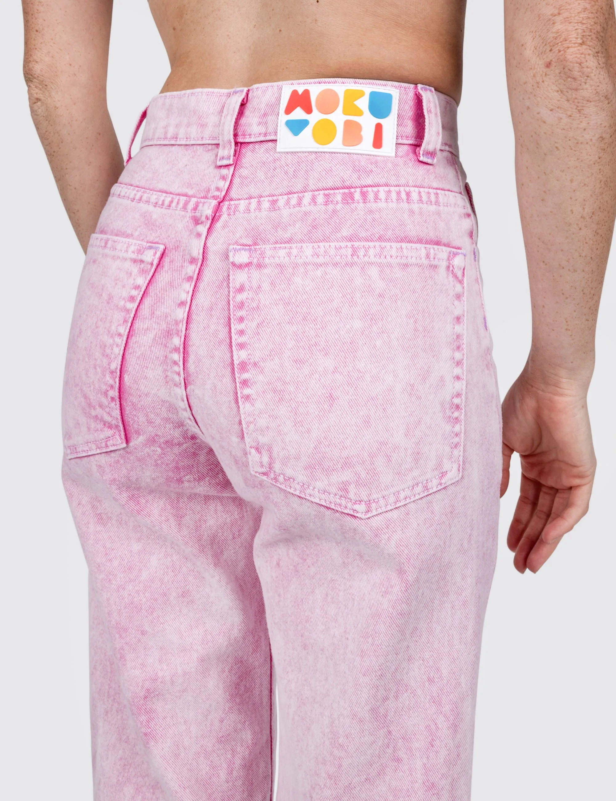 Pink Lemonade Acid Wash Denim Jeans