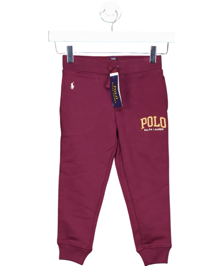 Polo Ralph Lauren Burgundy Embroidered Polo Logo Joggers 4 Years