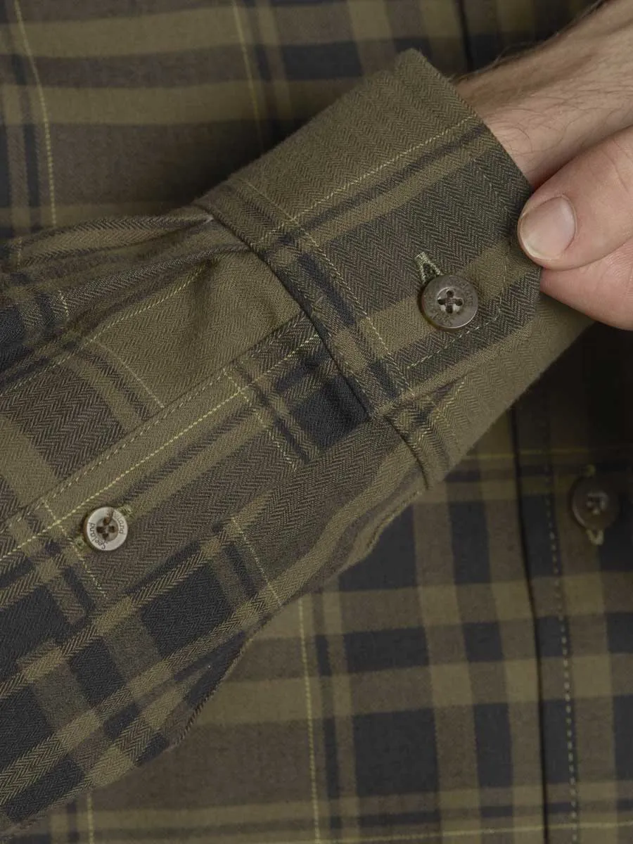SEELAND Highseat Shirt - Mens 100% Cotton - Hunter Green Check