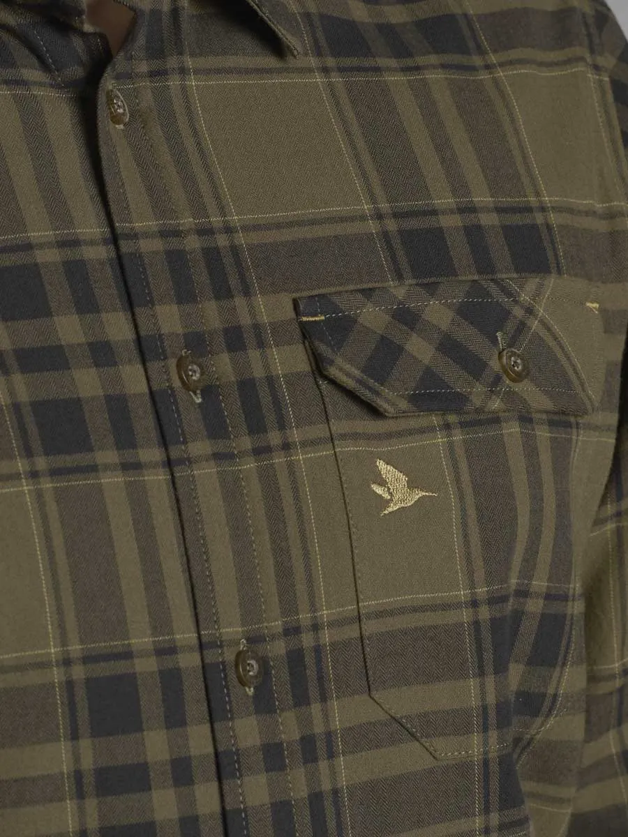 SEELAND Highseat Shirt - Mens 100% Cotton - Hunter Green Check