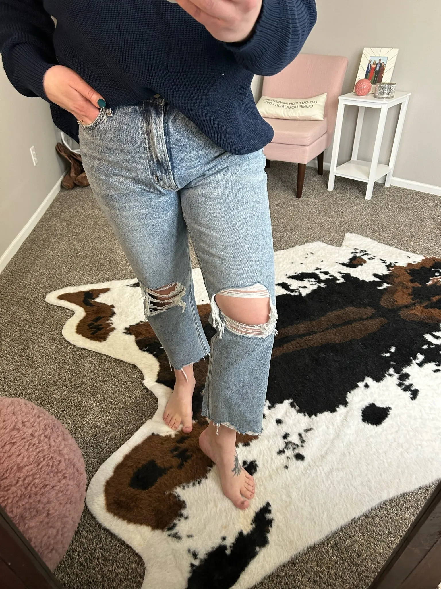 The Mallory Distressed Mom Jean