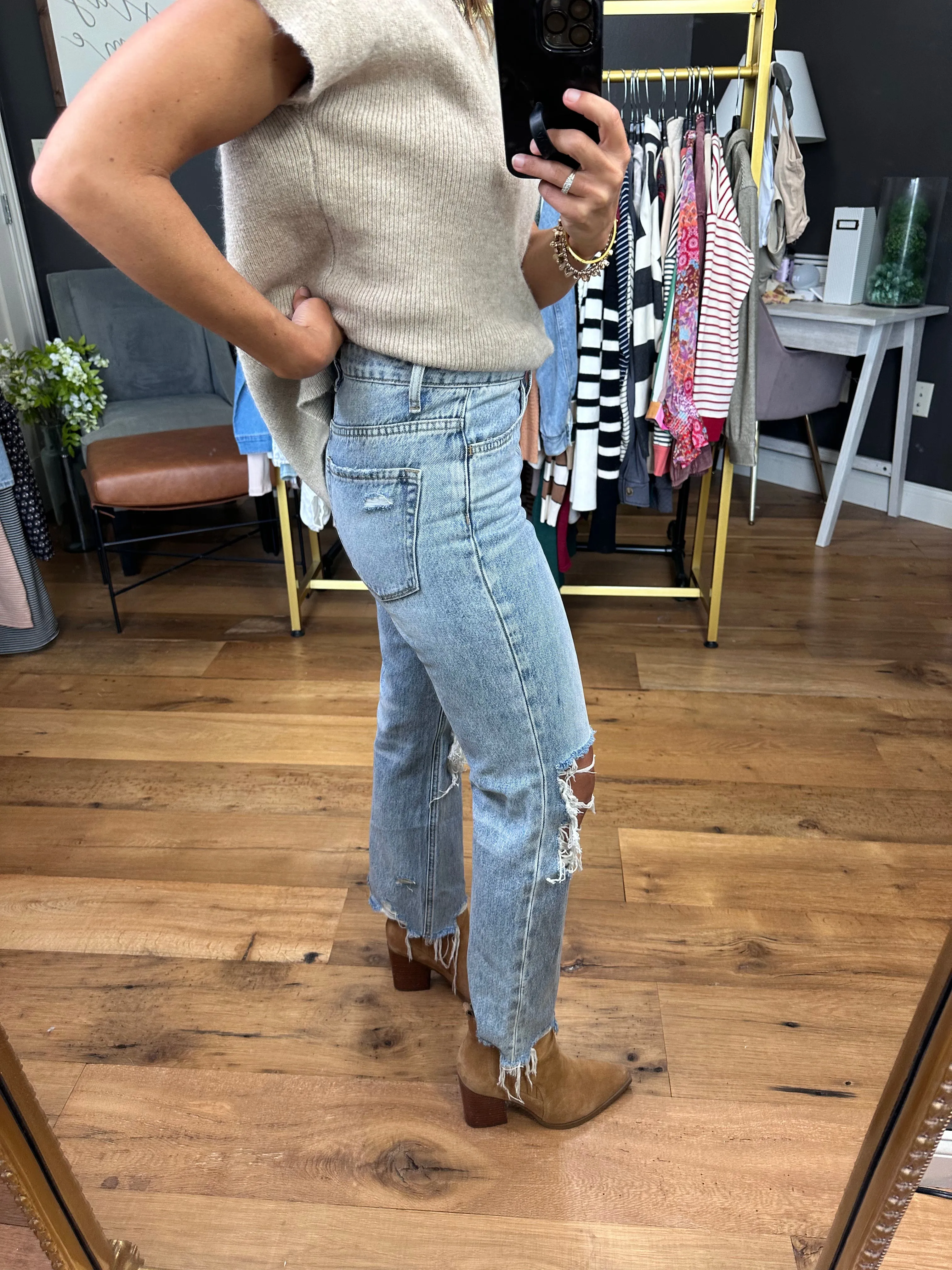 The Mallory Distressed Mom Jean