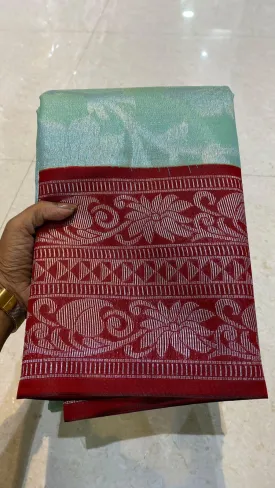 Tissue organza floral silk saree with blouse
