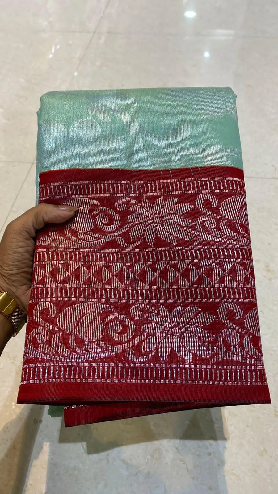 Tissue organza floral silk saree with blouse