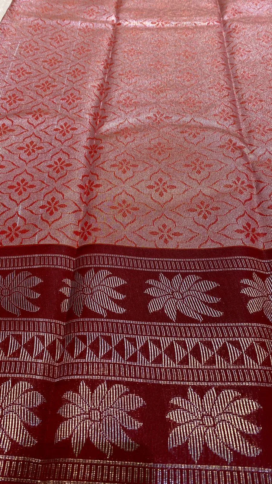 Tissue organza floral silk saree with blouse