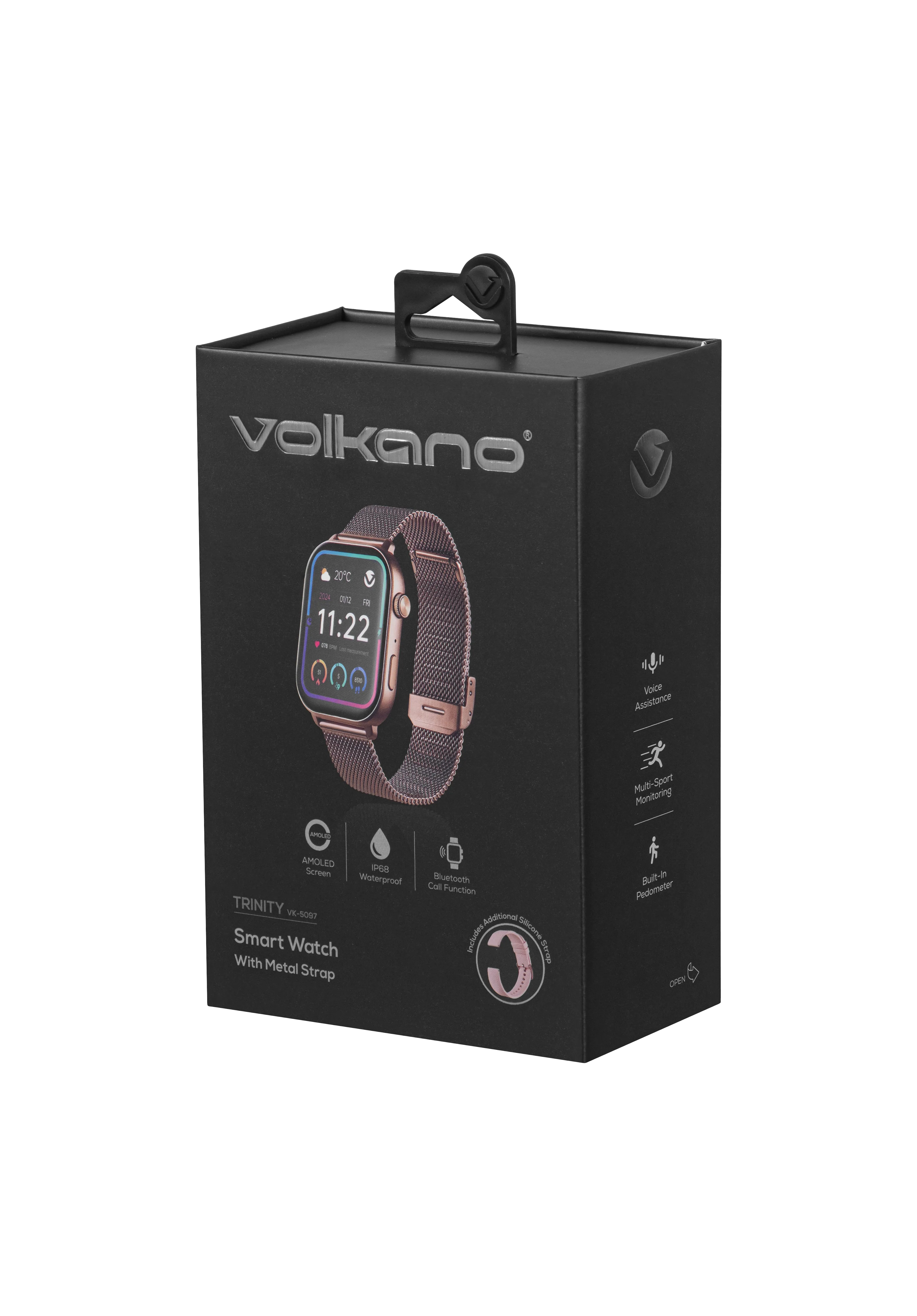 Volkano Trinity series Smartwatch with Metal Mesh strap - Gold