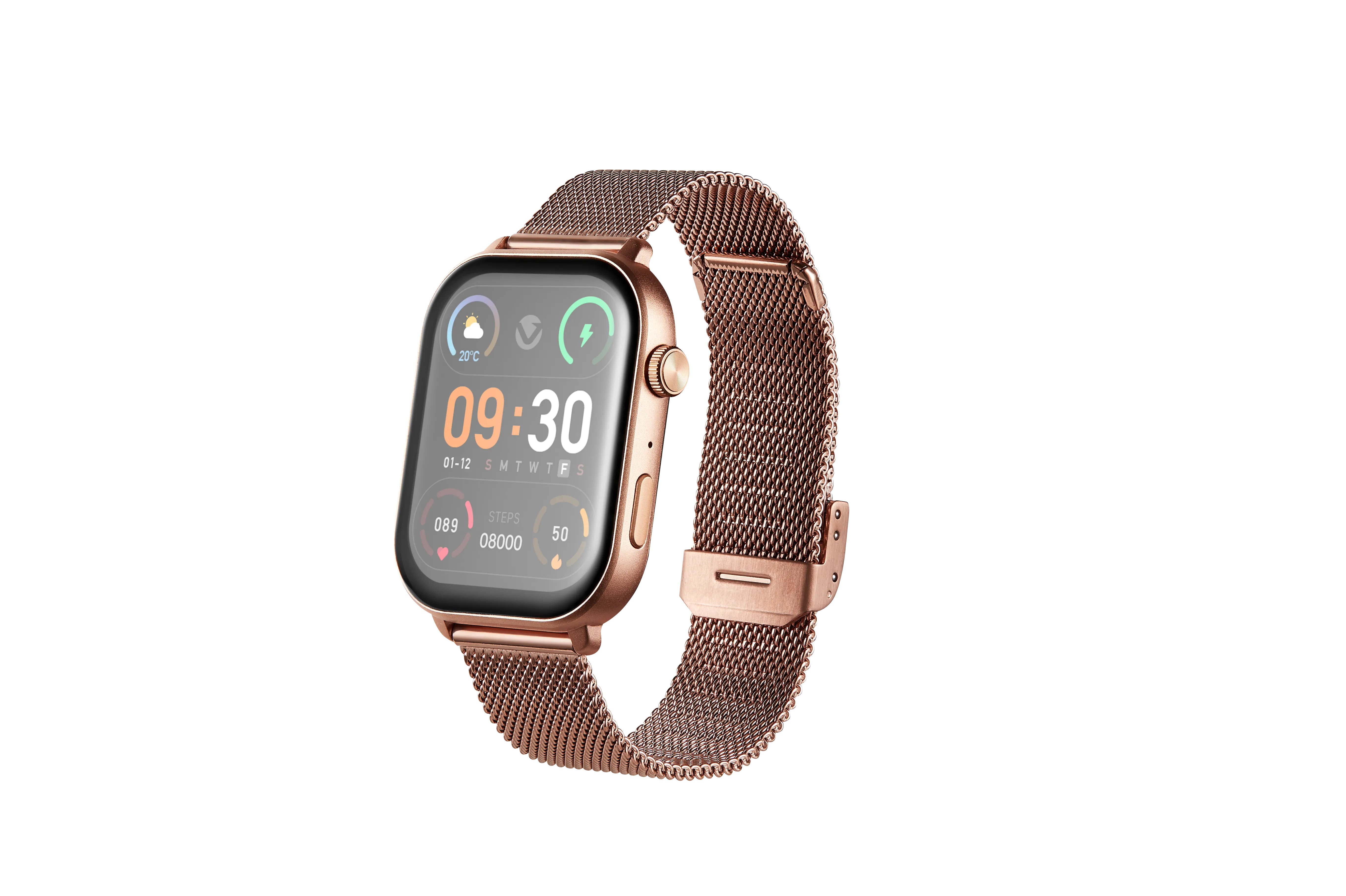Volkano Trinity series Smartwatch with Metal Mesh strap - Gold