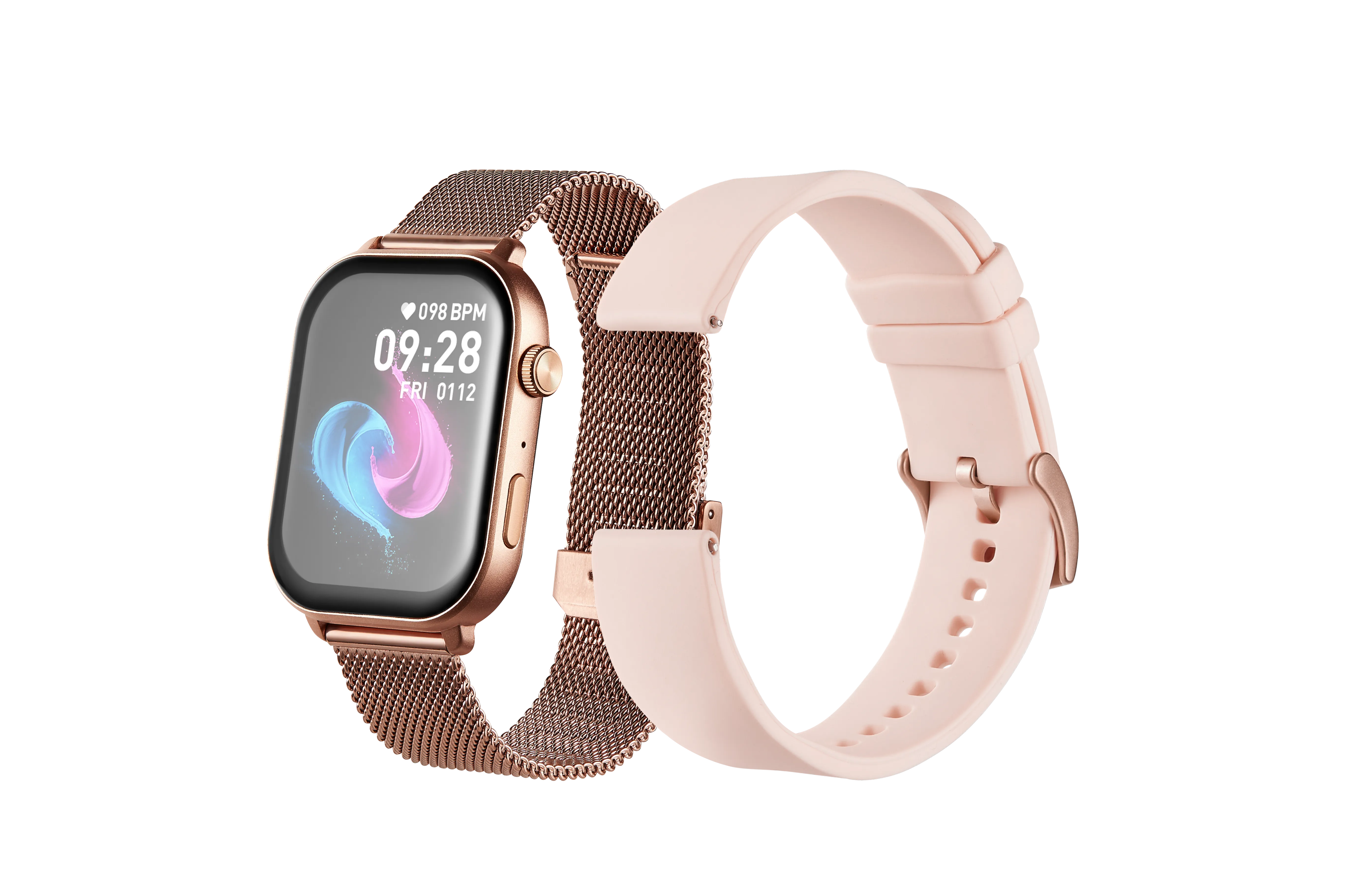 Volkano Trinity series Smartwatch with Metal Mesh strap - Gold